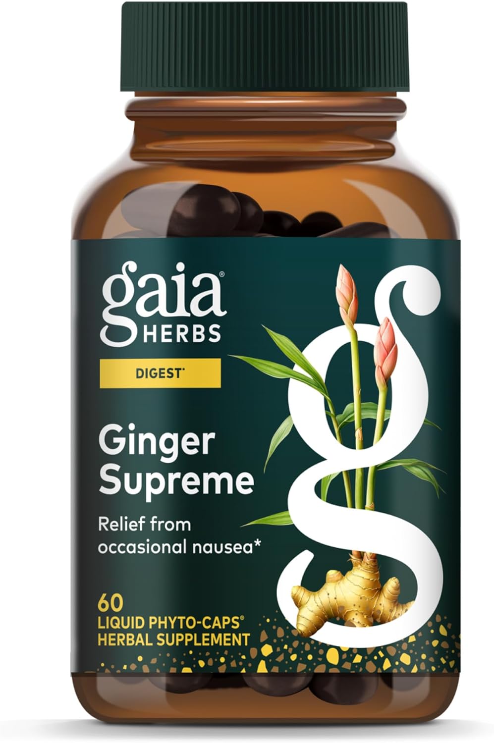 Gaia Herbs Ginger Supreme Nausea Relief for Ozempic Micro-dosing