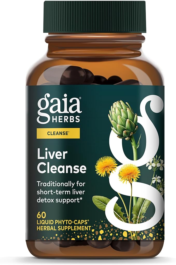 Gaia Herbs Artichoke and Milk Thistle formula for bile flow and liver cleansing.