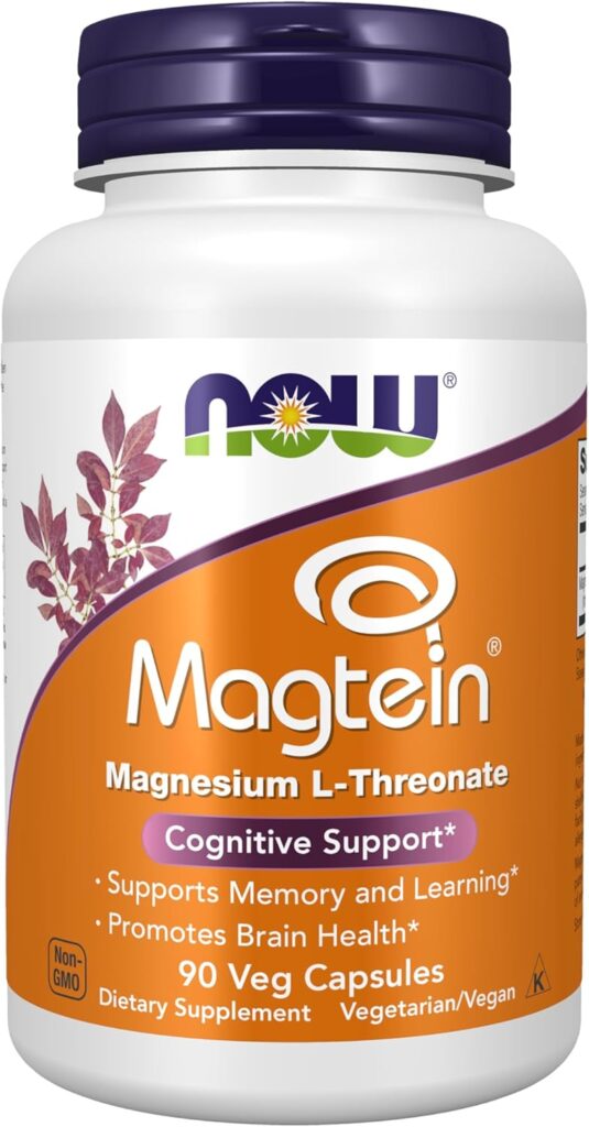 NOW Magtein Magnesium L-Threonate brain support for the best magnesium for sleep and anxiety