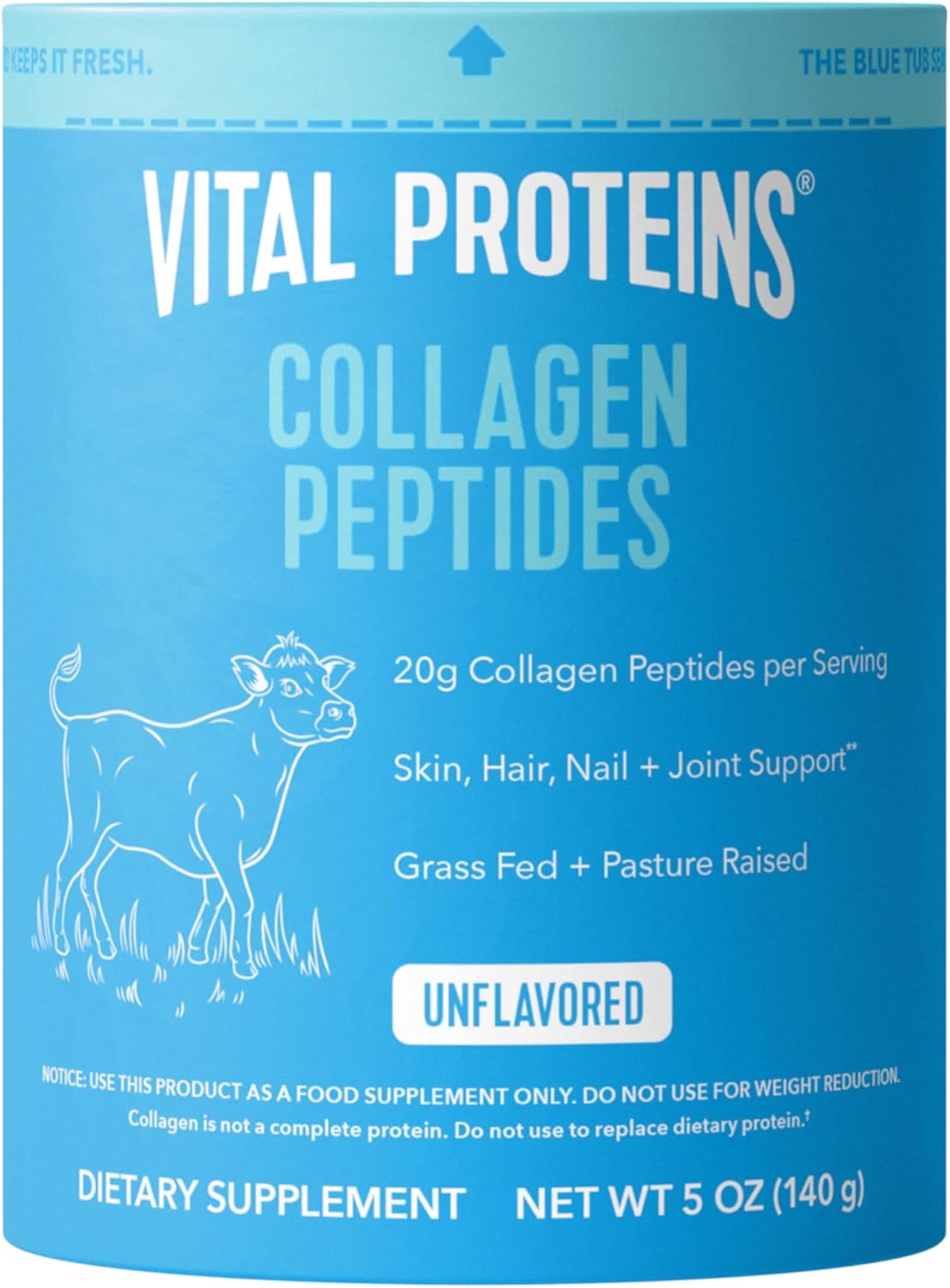Vital Proteins Collagen Peptides for skin elasticity and Ozempic Face prevention