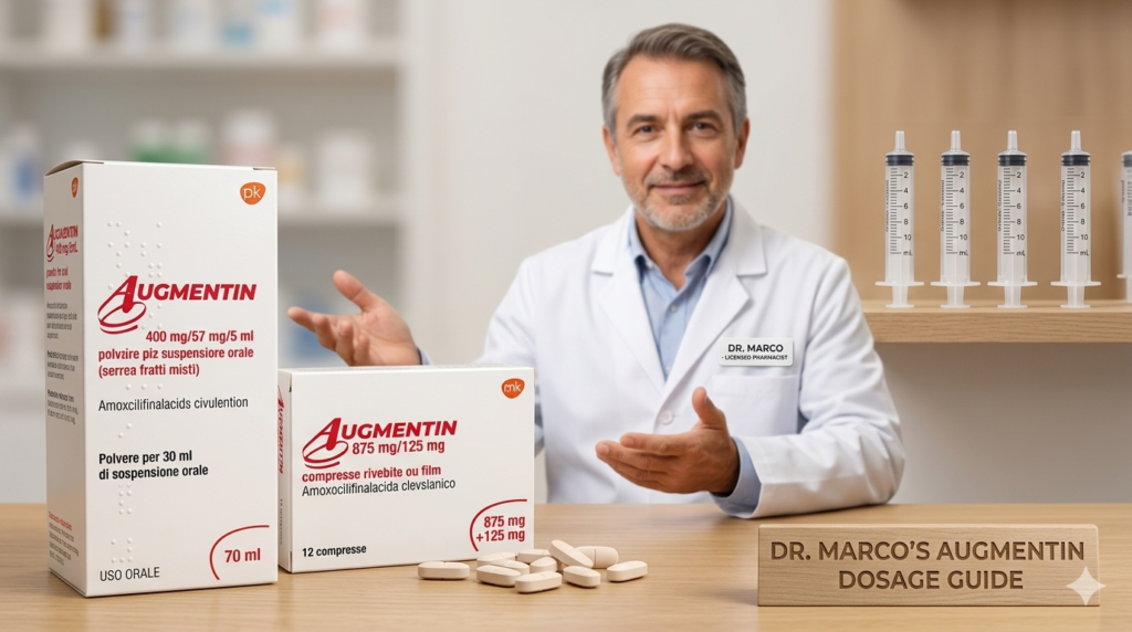 Medication dosage guides for Augmentin and common antibiotics