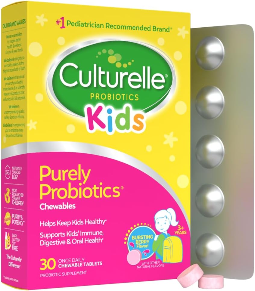 Children's probiotic chewables to use after completing a pediatric Clarithromycin course