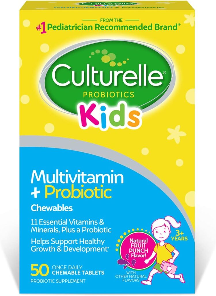 Culturelle Kids Complete Multivitamin plus Probiotic chewable tablets for growth and development for Diarrhea from Antibiotics