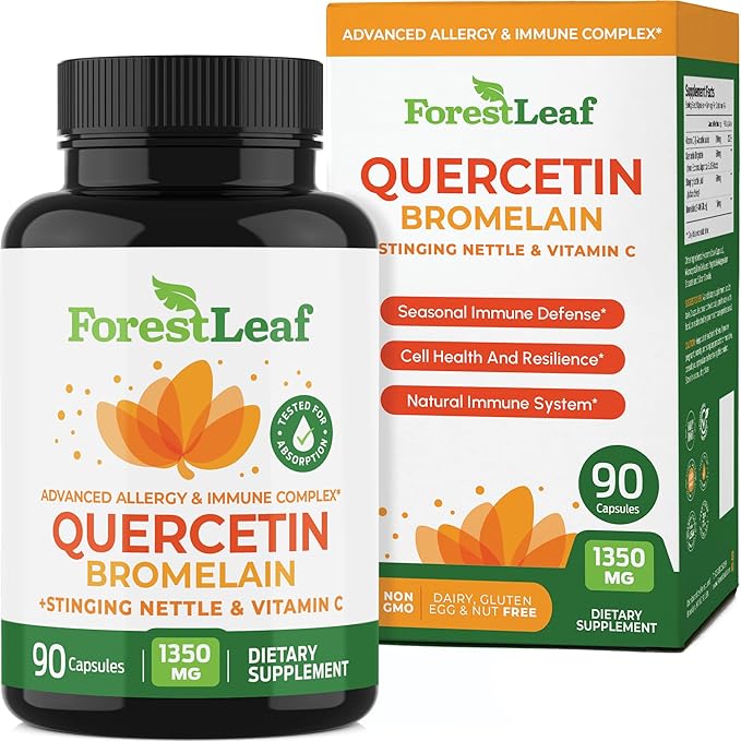 Quercetin with Bromelain supplement for natural allergy relief and histamine support