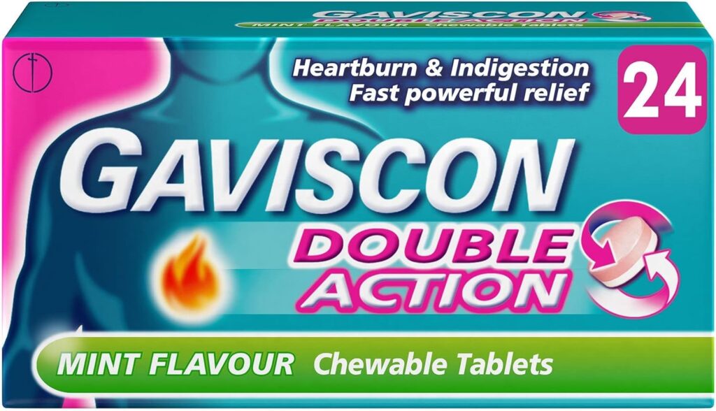 Gaviscon Double Action chewable tablets for fast heartburn and acid indigestion relief