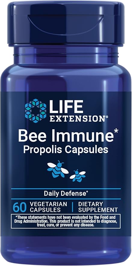 Bee immune propolis capsules for daily natural defense against cold symptoms