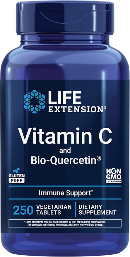 Life Extension Vitamin C and Quercetin Phytosome for immune system support and seasonal allergy relief.
