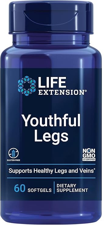 Life Extension Youthful Legs supplement with Diosmin and Hesperidin for internal vein support