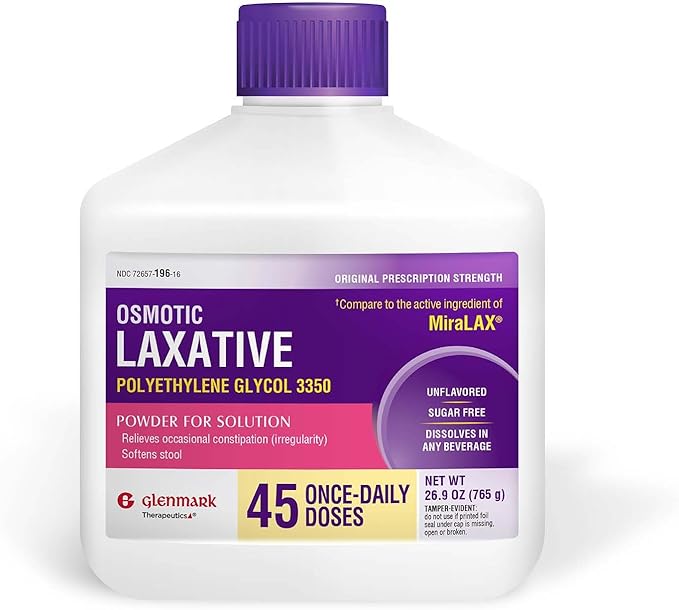 MiraLAX Polyethylene Glycol 3350 for MiraLAX vs Metamucil for constipation comparison