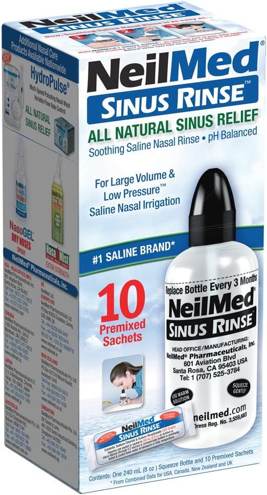 NeilMed Sinus Rinse for nasal irrigation and pollen removal - Natural allergy symptom management