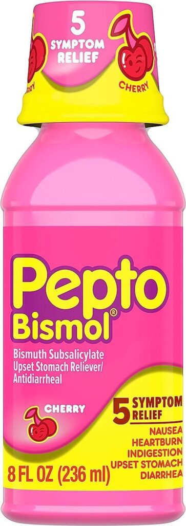 Pepto-Bismol Dosage Chart Original Liquid Bismuth Subsalicylate 5 Symptom Relief 8 fl oz dosage chart