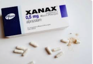 Close-up of a Pfizer Xanax 0.5 mg boxed medication and blister packs on a white pharmacy counter
Correct Benzodiazepines dosage and Valerian supplements