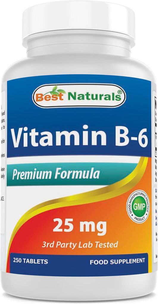 Best Naturals Vitamin B6 25mg for Unisom morning sickness protocol.