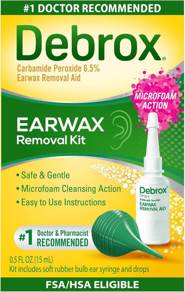 Debrox Earwax Removal Drops for safe cerumen cleaning.
