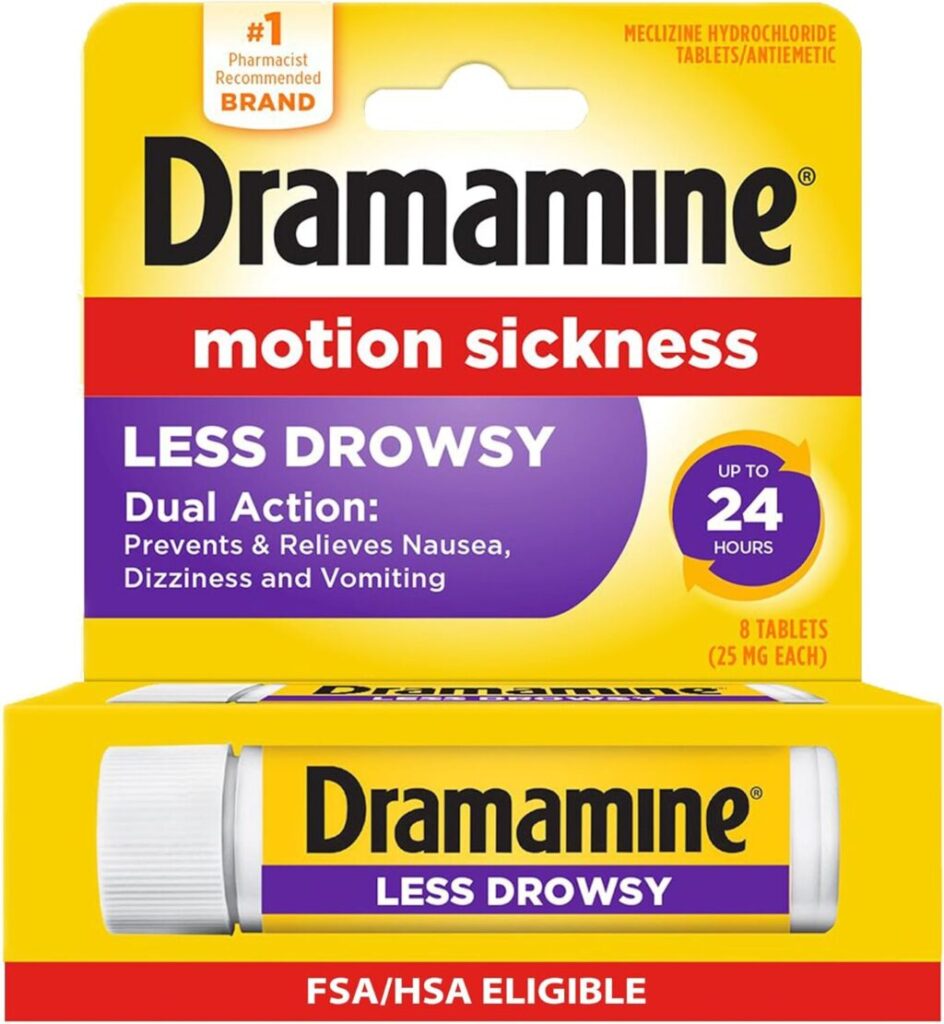 Dramamine Less Drowsy formula with Meclizine 24-hour relief