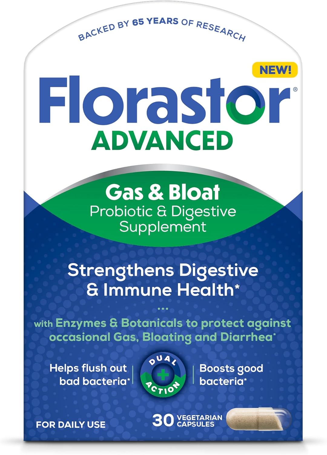 Florastor Advanced Gas and Bloat - Best Probiotics for Adults with SIBO