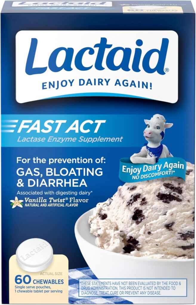 lactaid dosage guide-fast-act-relief-chewables-60-count
