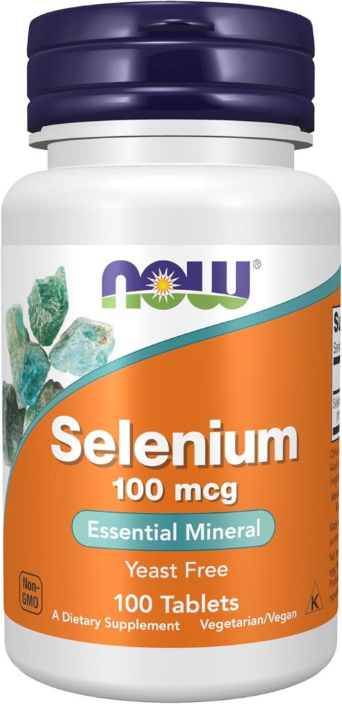 NOW Supplements Selenium 100mcg for Thyroid Support Guide T4 to T3 conversion support.