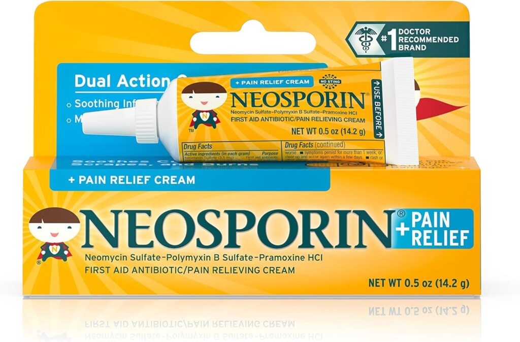 Pediatric Neosporin Application Guide for kids cream, perfect for minor scratches and stings