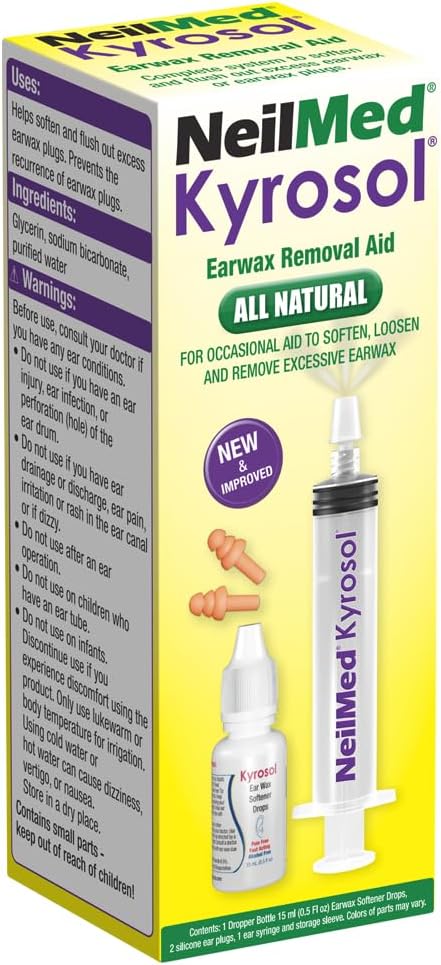 NeilMed Kyrosol all-natural earwax removal aid for gentle irrigation. in debrox dosage guide