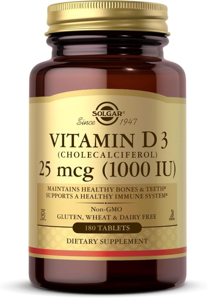 Solgar Vitamin D3 1000 IU capsules maintenance dosage guide.