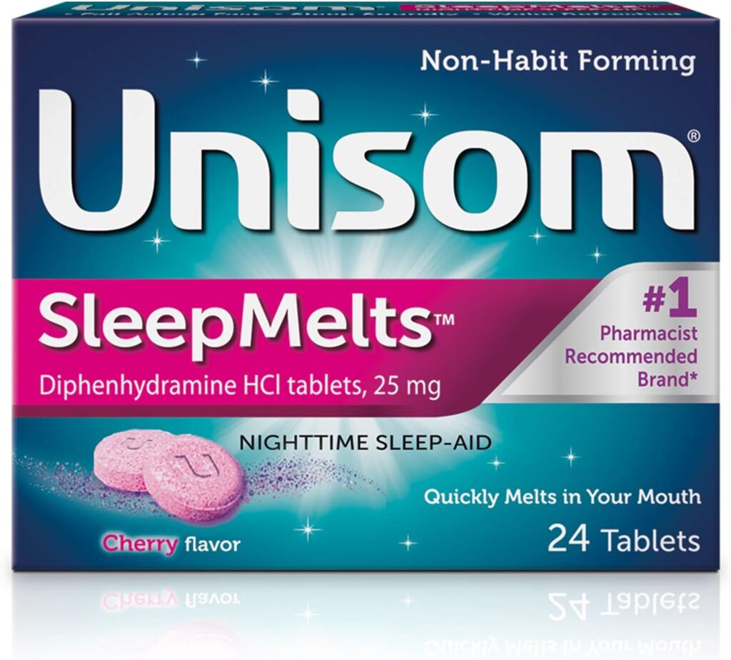 Unisom dosage guide for SleepMelts 25mg dissolvable tablets.