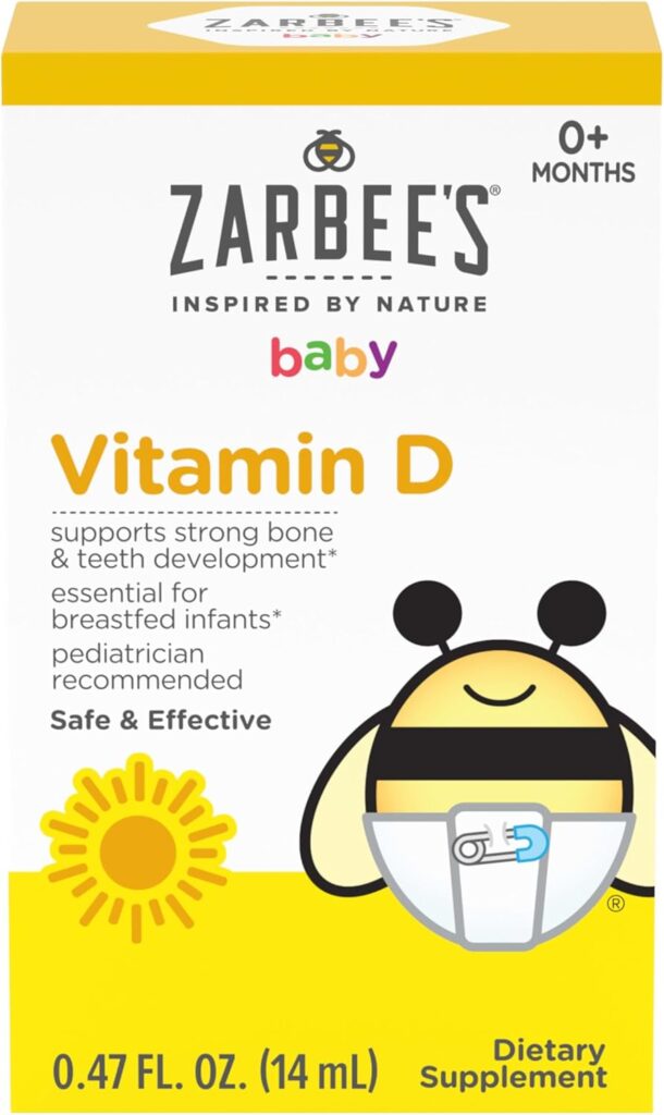 Infant Vitamin D dosage for Zarbee’s Naturals 400 IU daily drops.