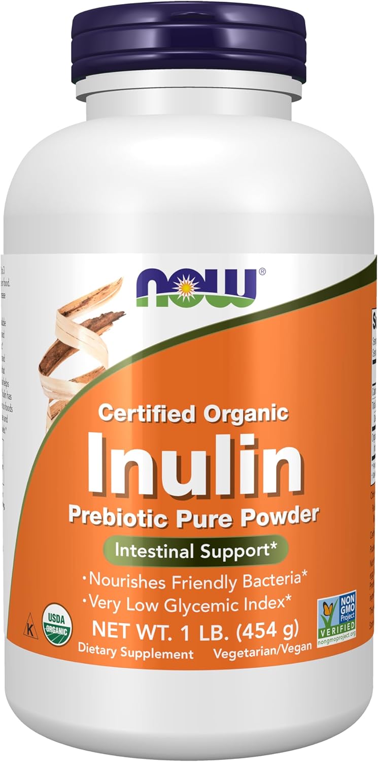 NOW Foods Inulin Prebiotic for Ozempic micro-dosing gut support
