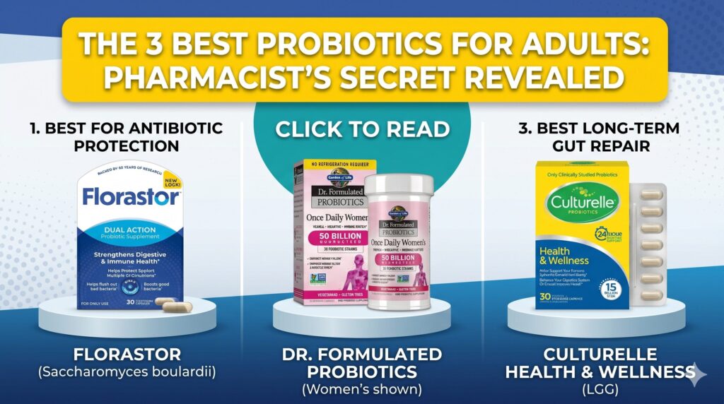 best probiotic for adults, Florastor, Garden of Life Dr. Formulated and Culturelle Health & Wellness